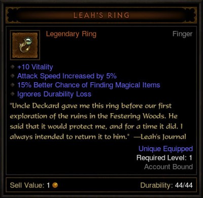 Leah's Ring - PS3 Exclusive Item