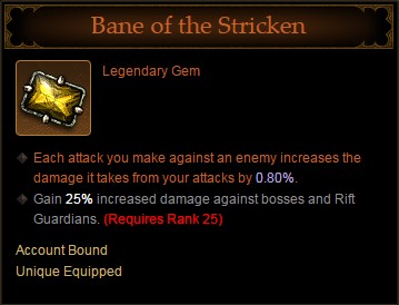 Diablo III Legendary Gem - Bane of the Stricken