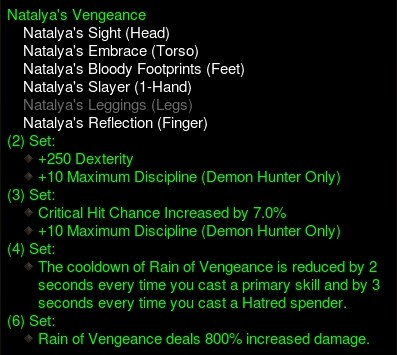 Diablo III Patch 2.2.0 Natalya Set 6 Piece Bonus